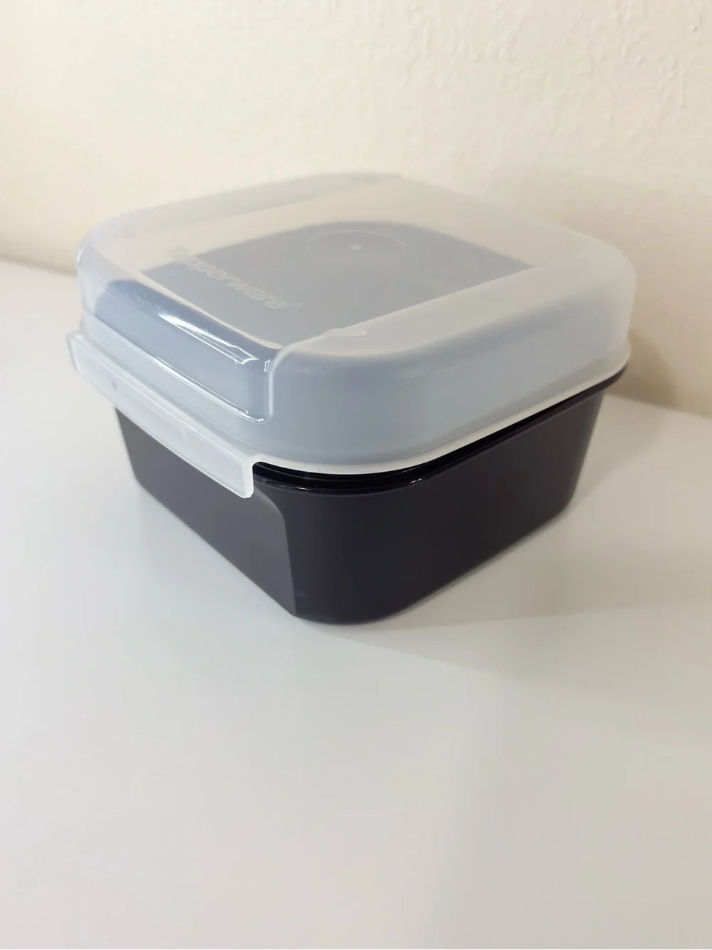 Tupperware Storzalot  black Clear Food Storage Container 4in/4in/3 in
